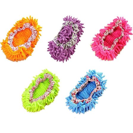 5 Par Mop-Tøfler, Mikrofiber Tøfler, Mop-Sko, Gulvrens