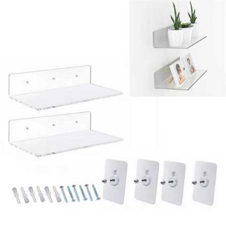 Kirkas muovinen seinähylly 30x15x6.3cm 2-pack 2-pack