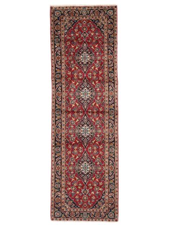 Annodato A Mano Keshan Tappeto 97X313 Di Lana Rosso Scuro/Nero Piccolo