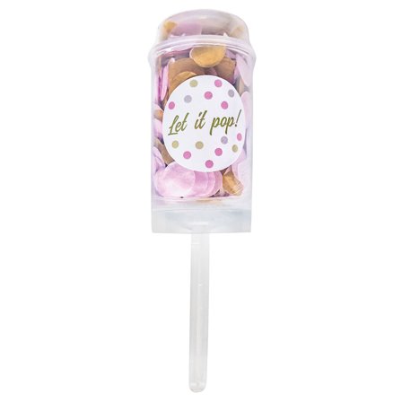 Konfetti Push Pop Hvit-Rosa-Beige