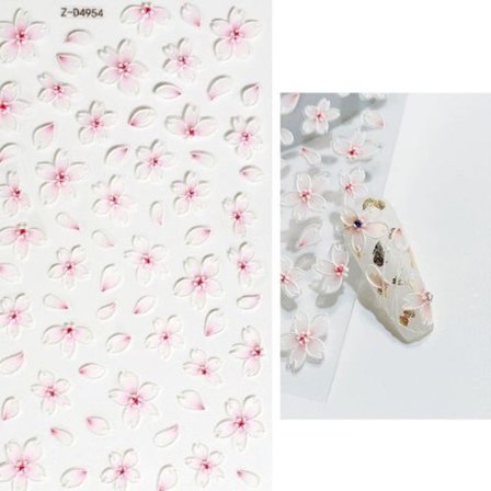 3 stk. Tredimensionelle selvklæbende prægede blomster neglekunst klistermærker (04)