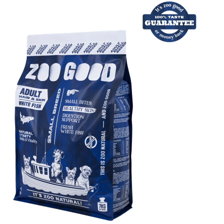 ZOO GOOD - White Fish Skin & Hair Small Breed 7 kg - Hund - Hundefôr & hundemat - Tørrfôr for hund - ZOO.no