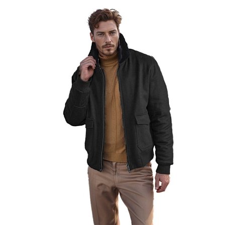 Hettegenser for menn med glidelås, varm fleecejakke for vinteren