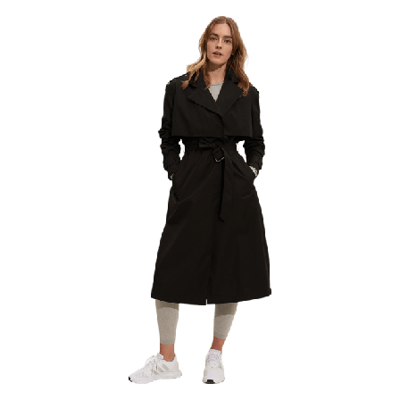 aim'n Black Recycled Tech Trench Coat Friluftsjackor Dam Svart M