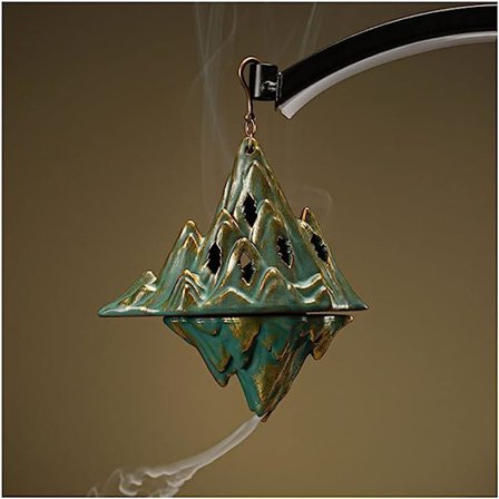 Keramiikka Riippuva Kattiloita Poltin Pallo Koukun Kanssa, Takavirtaus Ontto Kartioita Poltinpidike, Kattiloita Vesiputous Poltin Koti Koristeluun (