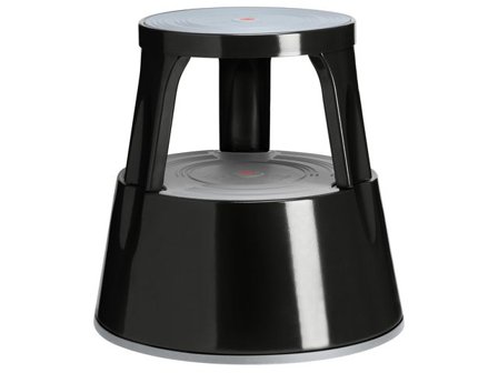 Twinco Kontorspall, tvåstegspall, plast, 3 hjul, 410 mm, svart - Lyreco - Kontorsmöbler och inredning - Stegar och pallar - Stegpallar