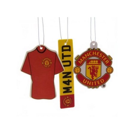 Manchester United FC Bildekor för bil (3-pack) One Size Röd