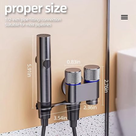 Hånddusj for toalett og rengjøring - Justerbart vanntrykk og universell montering - For bad, kjæledyr og planter