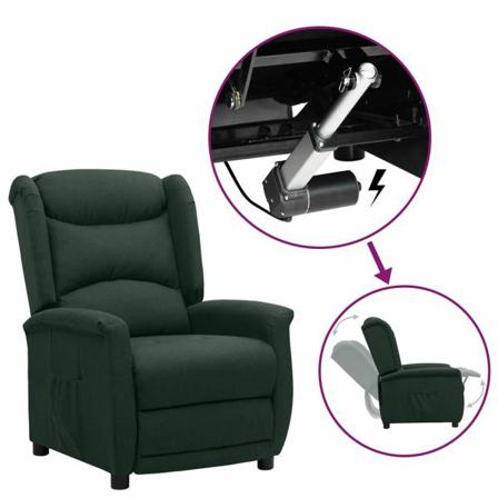 Vidaxl Reclinerfåtölj Med Uppresningshjälp Mörkgrön Tyg Grön