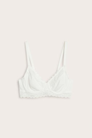 Kappahl | Stanik bez wyściółki, z koronką Biały 85C | Biały