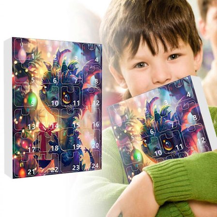 Adventskalender Julnedräkningskalender Mini Akryl Drake Baby Hänge Julkalender