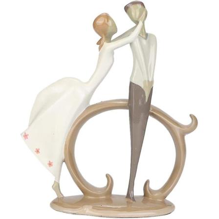 Livlig Par-Statue Hjemmedekorasjon til Skrivebord, Kreativ Kunstskulpturfigurer Borddekorasjon for Elskergave Bryllup Bursdager Festivaler Gaver
