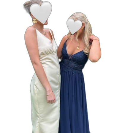 Marinblå balklänning