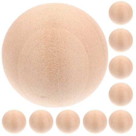 10 stk. massive trækugler, blanke trækugler, håndlavet håndværksmateriale, gør-det-selv trækugler