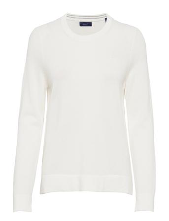 Cotton Pique C-Neck White GANT