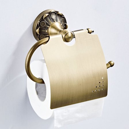 Antikke Badeværelsestilbehør Messing Toiletpapirholder