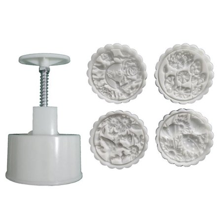 Blomma Fågelform Månkakform Set 200g Midhöstfestival DIY Handtryck Fondant Månkaka Form Dekorationsverktyg