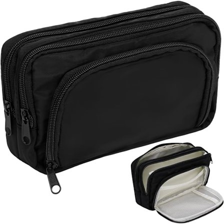 Abrikos Blyantsæske med Rum Stor Blyantsæske Multifunktion Blyantpose Preppy Blyantpose Stationery Organiser Æstetiske Makeuptasker