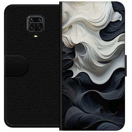 Xiaomi Redmi Note 9 Pro Lompakkokotelo Silkki Musta/Valkoinen