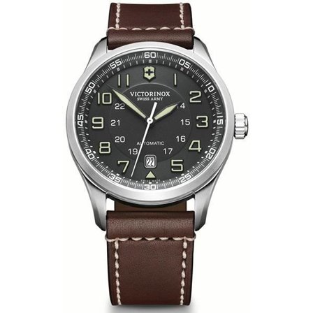 Klocka - VICTORINOX - AIRBOSS V241507 - Mekanisk - Analog - Svart läder