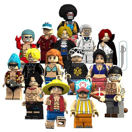 15 deler/sett One Piece Series Luffy Chopper Ice Shanks Franky Minifigur Byggeklossleker[GL] Style 1
