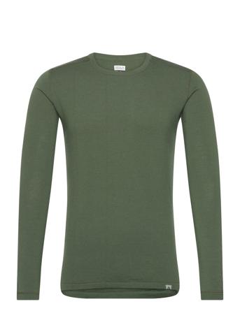 Men's Merino Long Sleeved Shirt Base Layer Tops Long-sleeved Grønn Danish Endurance*Betinget Tilbud