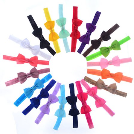20 stk baby pannebånd og sløyfer baby elastiske pannebånd, båndsløyfer