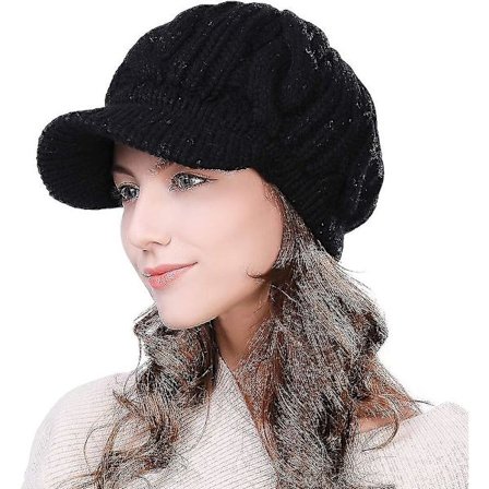 Dame 100% uld strik kasket hue nyhedsdreng kasket koldt vejr varm vinterhue