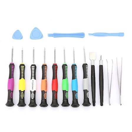 Telefonreparasjonssett med demonteringsverktøy og manuell reparasjonsveiledning