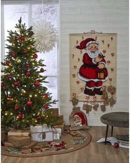 Tannenbaumdecke Der Weihnachtsmann und das Rentier - Permin