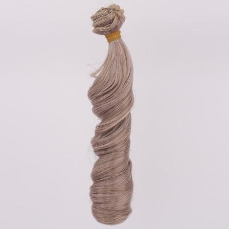 Längd 15cm Horisontell längd 100cm Dockatillbehör Lockar Syntetfiberperuk Hår för dockperuker Hög temperatur S