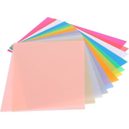 Kutistuva muovi kutistuva kalvo Bops 12 väriä 12 kpl Lämpökutistuvan kalvon arkit Värikkäät DIY-avaimenperän tarvikkeet 14,5X20 cm