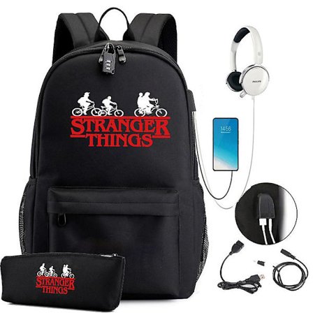 American Drama Stranger Things Ryggsäck USB Luminous Ryggsäck