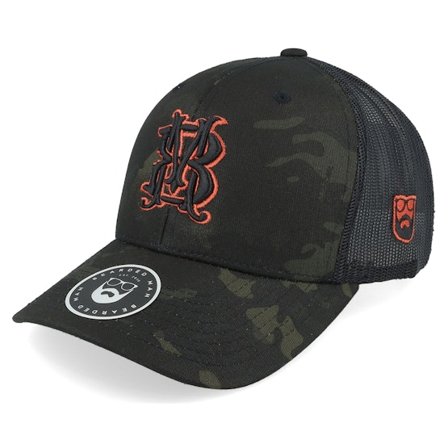 Bearded Man - Monogram Multicam Black Camo Trucker Trucker Camo Cap - @ Hatstore