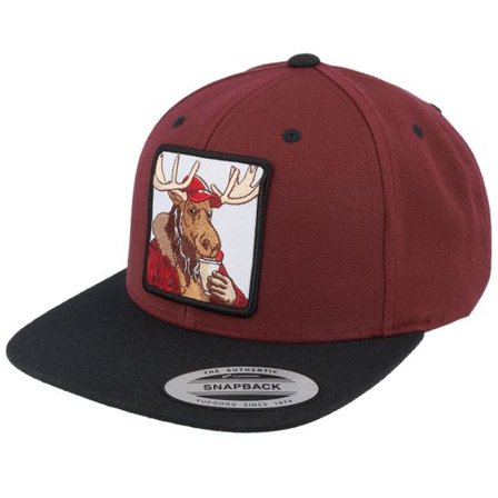 Hunter - Röd snapback Keps - Moose Coffee Maroon/Black Snapback @ Hatstore