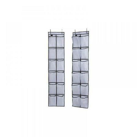 Vit, Set om 2 smala dörrhängande skohyllor skåpdörr