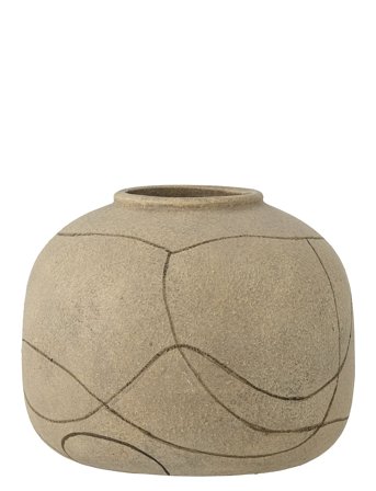 Bloomingville Niza Deco Vase - Beige - H16.5CM