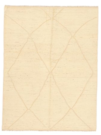 Berber Style Rug Hand Knotted 154X201 Orange/Beige Afghanistan