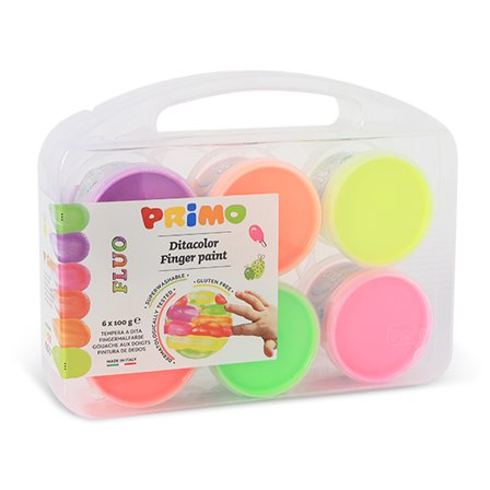 Finger paint Fluo-set 6x100g