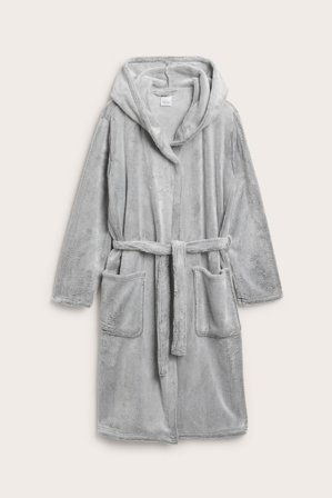 Kappahl | Morgonrock i fleece | Gråmelerad