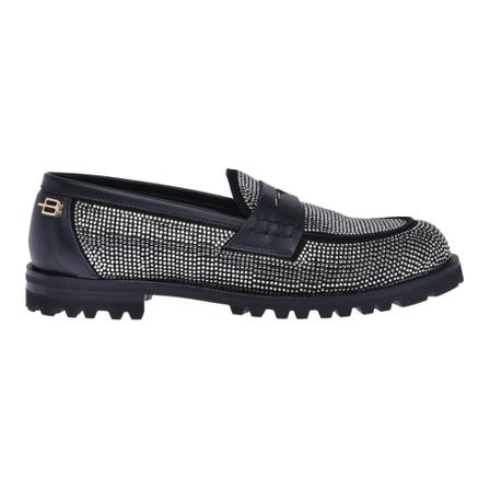 Baldinini Loafers with rhinestones Sort, Dame, Størrelse: 40 EU
