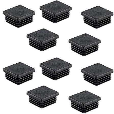 25 st Fyrkantsrör Pluggar Plast Fyrkantsrör Insatser Ändlock Svart 40 x 40 mm (LGL)