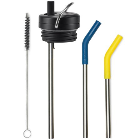 Klean kanteen TK Wide Twist Cap Straw sæt, sort - Rustfrit stål, sort | KitchenOne