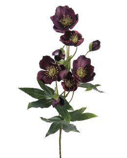 Kunstig plante snittblomst julerose 1-pakning Rød - Åshild