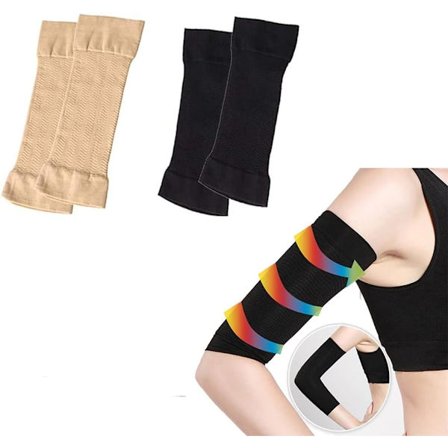 2 par (sort+hudfarvet) armcovers, ærme øvre arm formning