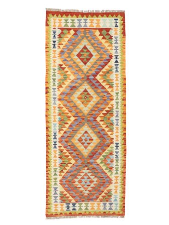Tkany Ręcznie Kilim Afgan Old Style Dywan 78X204 Wełniany Pomarańczowy/Brunatny Mały