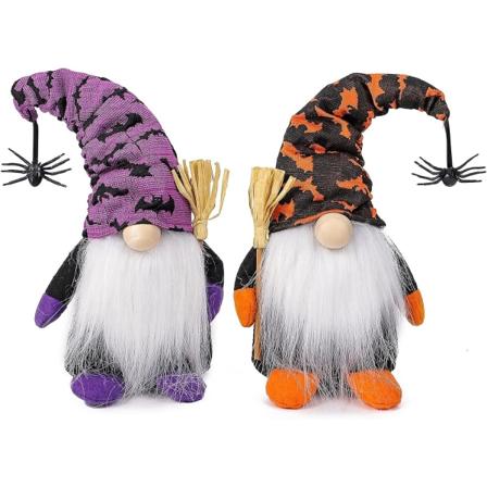 2 stk. Halloween-nisser plysdekoration Halloween-dværgdukke Plys boligindretning