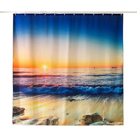 Vattentät Duschdraperi Badrumsdraperi Med 12 Krokar Polyester