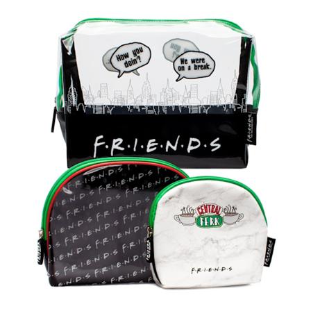 Friends Kosmetiska Väska Set (3-pack) One Size Svart/Vit/Grön Black/White/Green One Size