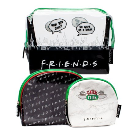 Friends Kosmetiska Väska Set (3-pack) One Size Svart/Vit/Grön